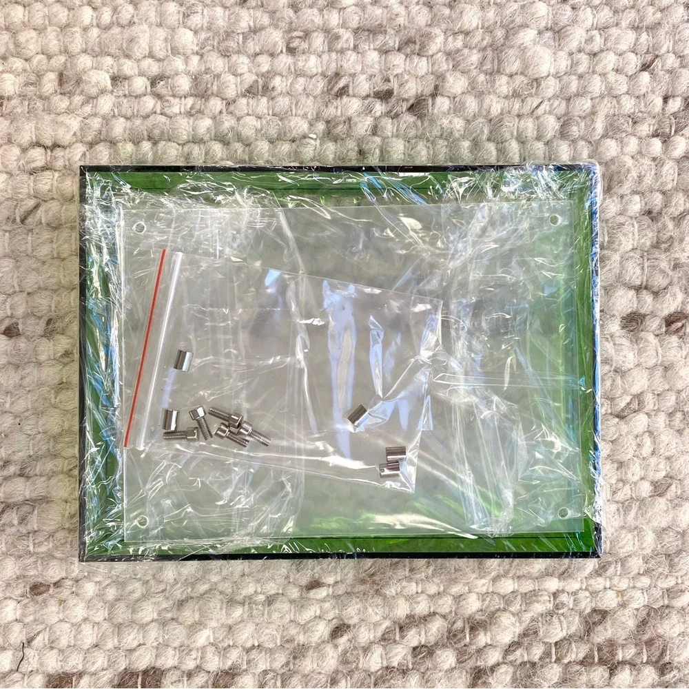 NEW Green Acrylic Floating Picture Frame Tabletop Modern Decor